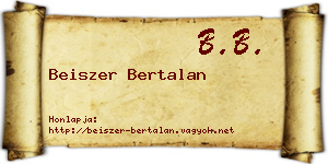 Beiszer Bertalan névjegykártya