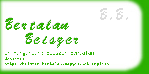 bertalan beiszer business card